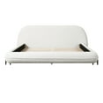 thumbnail image 2 of Christopher Knight Home Queen Upholstered Platform Bed  with Thick Headboard, White, 2 of 7
