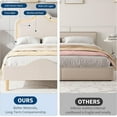 thumbnail image 4 of Twin/Full/Queen Size Velvet Princess LED Bed Frame - Adjustable Headboard & Footboard, Wooden Slats Support, No Box Spring Needed, 4 of 8