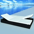 thumbnail image 1 of vidaXL Double Sun Lounger with Cushion Poly Rattan Black, 1 of 4