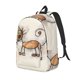 thumbnail image 1 of Easygdp Brown Cat Cartoon Mochila de Lona Resistente para Laptop, Compatible con Laptops de 15 a 17 pulgadas, Ideal para Escuela, Trabajo y Viajes-Small, 1 of 5