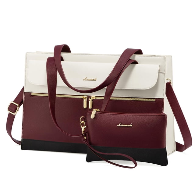 Bolso para portátil LOVEVOOK Professional de piel de 15,6 pulgadas, resistente al agua