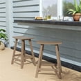 thumbnail image 2 of Afuera Living Outdoor 24" Plastic Saddle Seat Barstool Weathered Wood (Set of 2), 2 of 5
