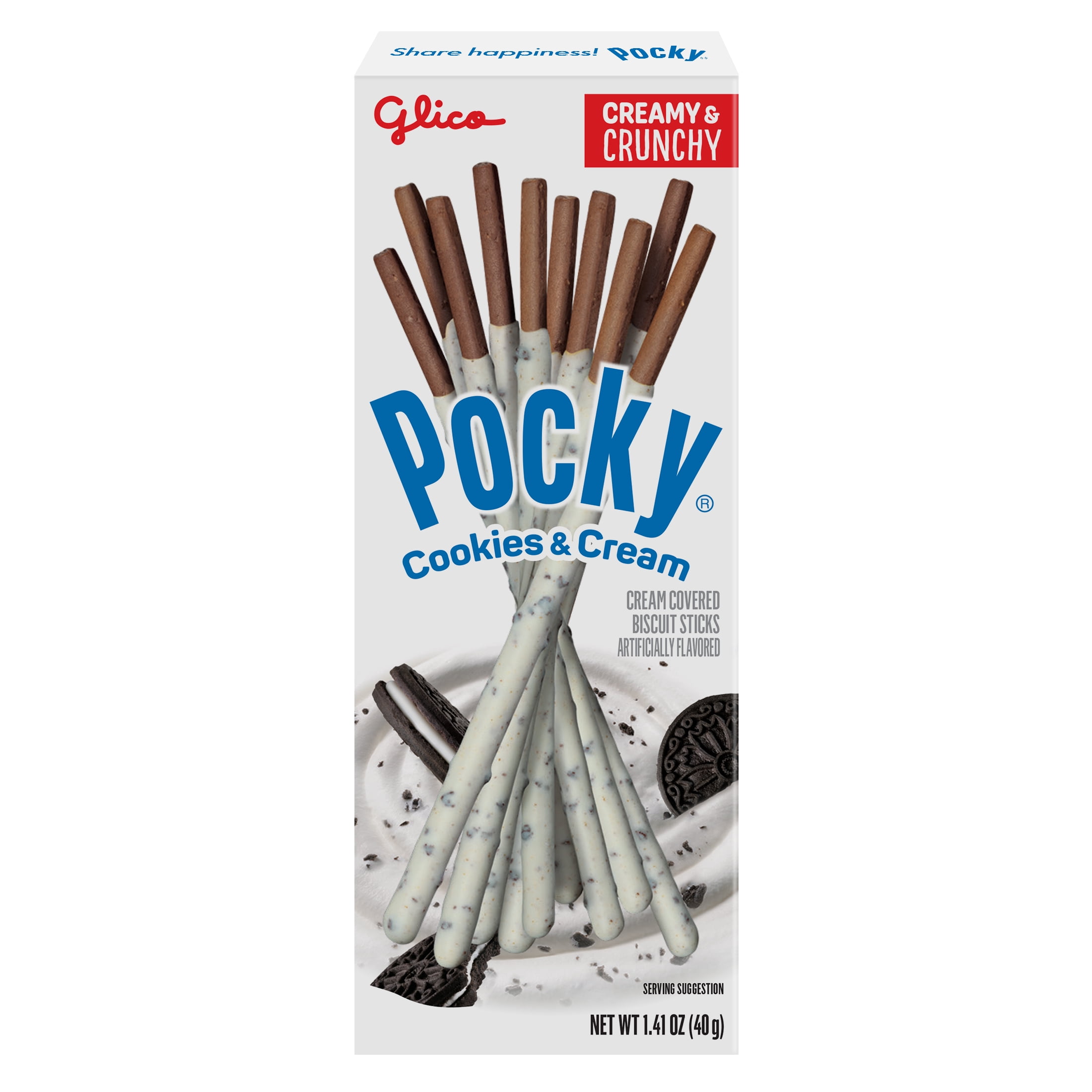 pocky‼️ Glico Pocky Cookies and Cream Biscuit Sticks 1.41 Oz Crispy Snack