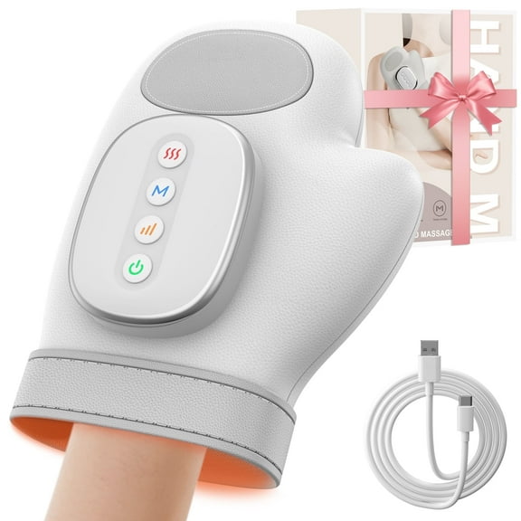 KRONDO Heating Compression Hand Massager - 3 Modes for Arthritis & Carpal Tunnel Relief, Cordless Portable Design for Office, Gamers, Ideal Gift
