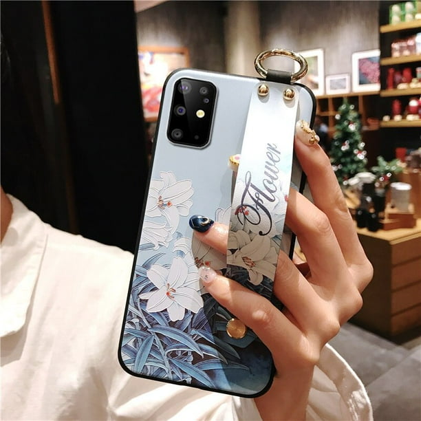10 Galaxy Note 20 Ultra Flower Case Art Leaf correa para la muñeca soporte para teléfono cubierta para Samsung S21 S20 Ultra A21S S20 FE A21S Plus Capa qym unisex