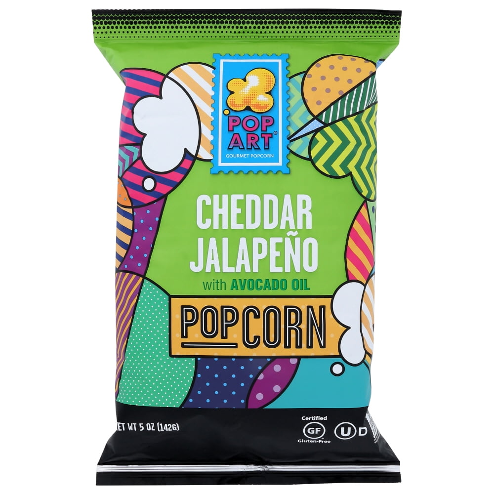 Pop Art Gourmet Popcorn White Cheddar Jalapeno, 5 Oz
