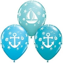 PMU Balloons 11 Inch Nautical Sailbot and Anchor Blue Latex Balloons (25/Pkg) Pkg/1