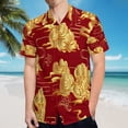 thumbnail image 5 of High Quality Hawaiian Shirts for Men Short Sleeve Aloha Beach Shirt Floral Summer Casual Button Down Shirts Blouses J8U554, 5 of 7