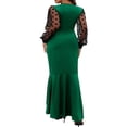 thumbnail image 6 of JustVH Long Mesh Sleeve Formal Party Cocktail Midi Pencil Dresses Women's Plus, XL-4XL, 6 of 6