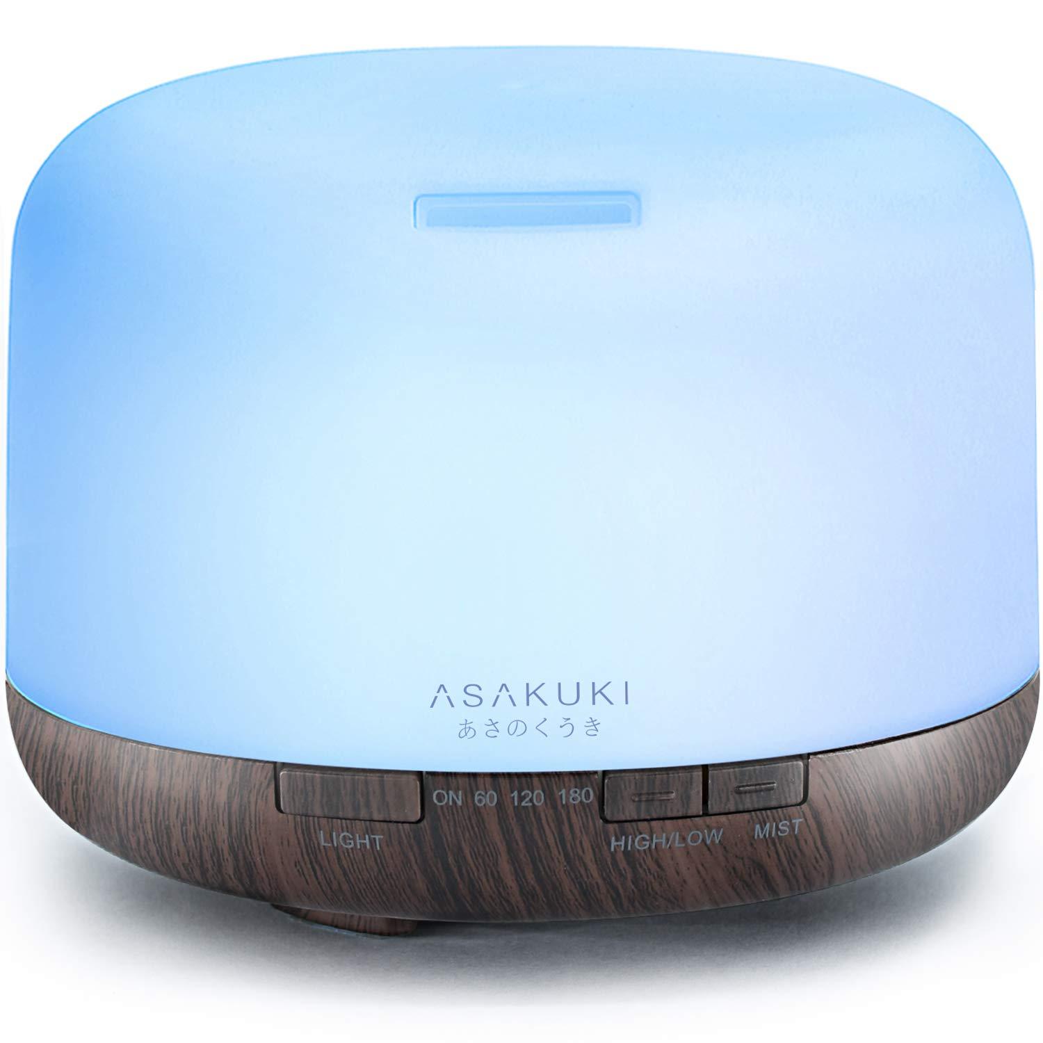 ASAKUKI 500ml Premium, Essential Oil Diffuser, 5 in 1 Ultrasonic