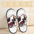 thumbnail image 2 of Balery Vintage Buffalo Plaid Christmas Camper Pantuflas de Casa de Felpa Silenciosas con Diseño Estampado, Zapatillas Cómodas Antideslizantes de Algodón para Interior-Large, 2 of 8