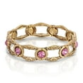 thumbnail image 2 of 2028 Gold-Tone Amethyst Purple Color Channel Stretch Bracelet, 2 of 3