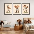 thumbnail image 2 of Teddy Bear Sports Nursery Animal Wall Hieng Cute Woodland Rugby Wall Decor Pictures Vintage Basketball Baseball Kids Room Canvas Poster Prints for Boys Room Bedroom Decorations, 2 of 6