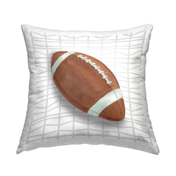 Stupell Industries Football on Geometric Decorative Printed Throw Pillow Design by Sharon Kuplack