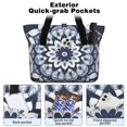 thumbnail image 2 of Tote Bag for Women - Blue Mandala Shoulder Bag - Large Utility Work Duffle Bag with Zipper Handbag for Travel, Work, Sprots, 2 of 5