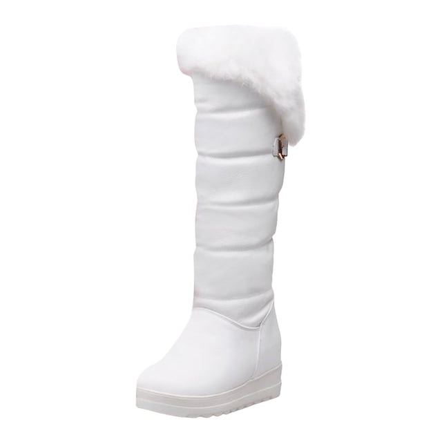 Women's Over The Knee Platform Heel Boot Plush Lined Fall Winter Warm Comfortable Boot