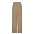 thumbnail image 5 of IDALL Wide Leg Pants Woman Womens Joggers Ribbed Knit Pants Elastic High Waist Wide Leg Thermal Lined Long Trousers High Waisted Pants Women'S Pants Khaki S, 5 of 7