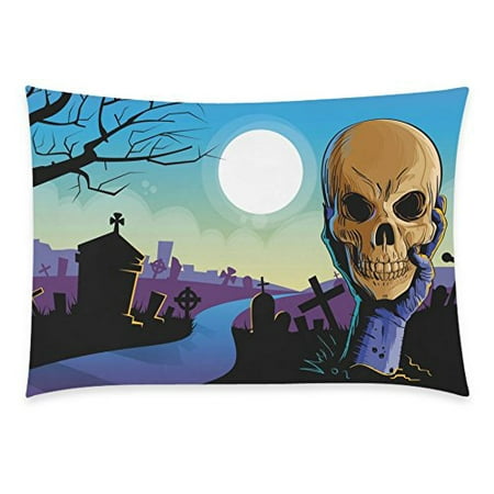 ZKGK Home Decor Halloween Night , Zombie Hand Hold Dead Skull Head Pillow Cover Case Shams Decorative,Best Halloween Gifts Pillowcase 20 x 30