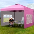thumbnail image 4 of Ainfox 12x12 Pop Up Canopy Tent Center Lock 4 Removable Walls Windproof UV Shelter Outdoor Commercial,Pink, 4 of 8