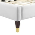 thumbnail image 6 of Tufted Platform Bed Frame, Queen Size, Velvet, White, Modern Contemporary Urban Design, Bedroom Master Guest Suite, 6 of 10