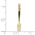 thumbnail image 4 of Auriga Fine Jewelry 10K Yellow Gold with Black Enamel 3-D Table Fork Charm for Women (L-26 mm,W-3.7 mm), 4 of 6
