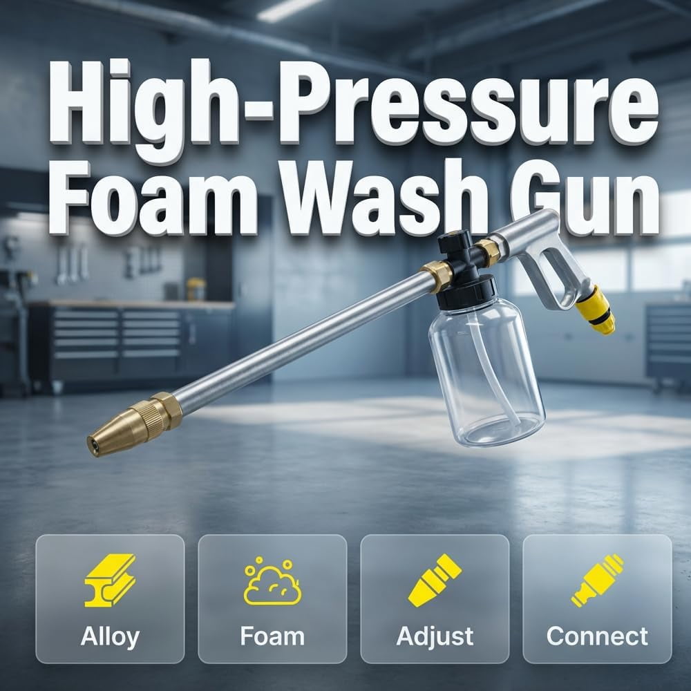 Turn Any Hose into a High Pressure Water Cleaning Jet, 2026 New Heavy Duty Garden Hose Nozzle, Multi Function Lawn Garden Watering Sprayer for Car Patio Garden Yard Cleaning