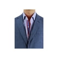 thumbnail image 2 of DTI BB Signature Men's Two Button Linen Blazer Modern Fit Jacket Blue Check, 2 of 5