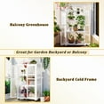 thumbnail image 5 of Xcnengy 62in Wood Greenhouse, Portable Cold Frame with Wheels & Adjustable Shelves, Large Balcony Garden Plant Cabinet for Indoor/Outdoor, White, 5 of 6