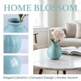 thumbnail image 2 of REGALWOVEN Small Ceramic Square Bud Vase, Mini Cube Flower Vase with Wide Mouth, Matte Geometric Decorative Vase for Desk Cyan 2.8"L x 2.8"W x 2.8"H, 2 of 6