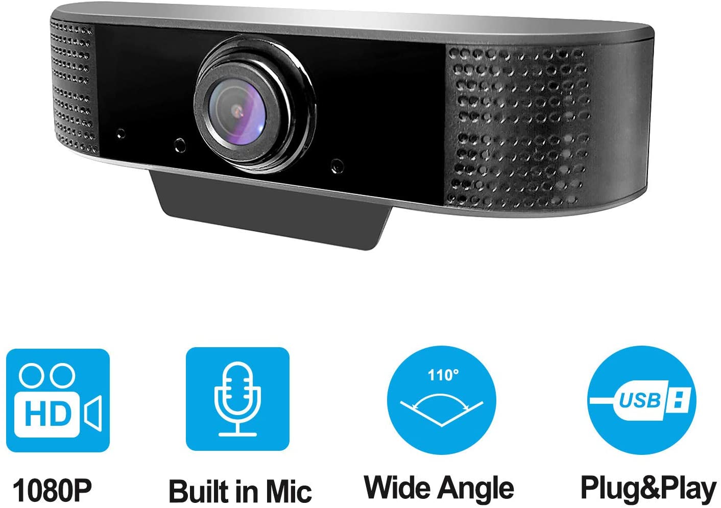 Monodeal 1080P HD cam with Microphone, cam for Gaming