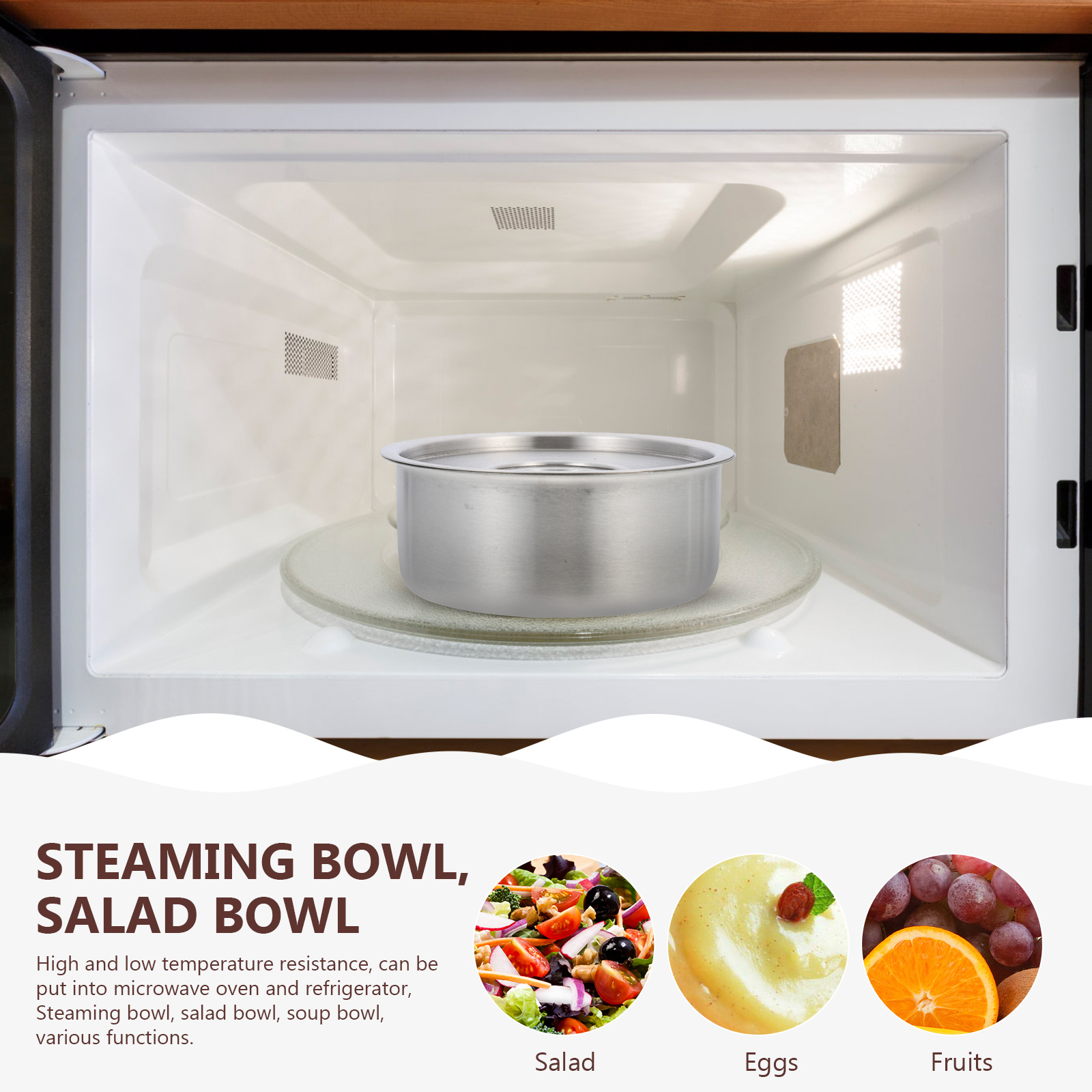 Set De 5 Bols Vapeur En Inox : Parfait Pour Crème Anglaise, Soupes Et Petits Plats Bébé – Pratique, Solide Et Facile à Nettoyer !