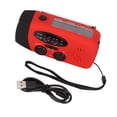 thumbnail image 3 of Radio de emergencia portátil, 3 formas de carga, manivela, antena telescópica, 3 cuentas, linterna LED, Radio meteorológica, estilo europeo rojo, 3 of 9
