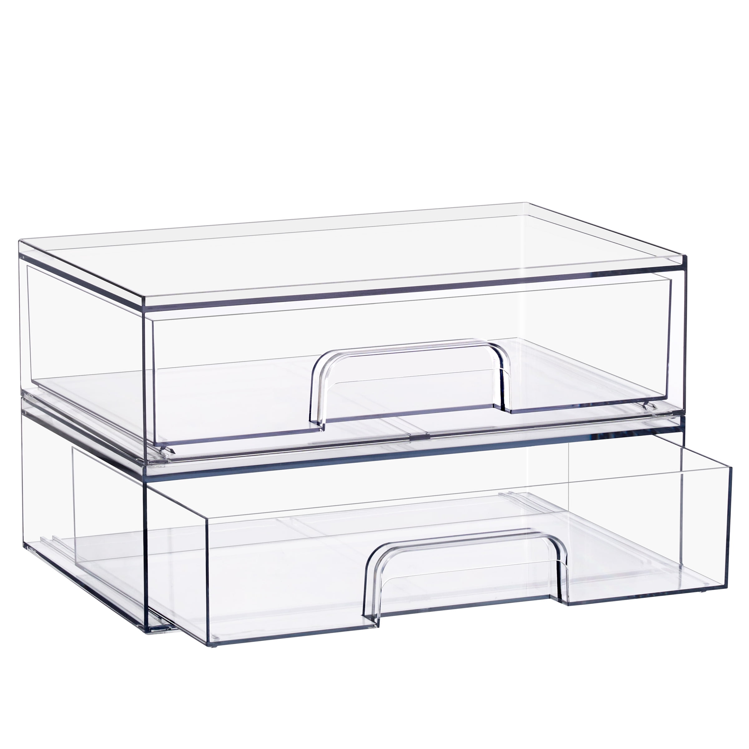 Sorbus Wide Stackable Acrylic Storage Drawers, Clear Baby Organizer Bins, 2-Pack