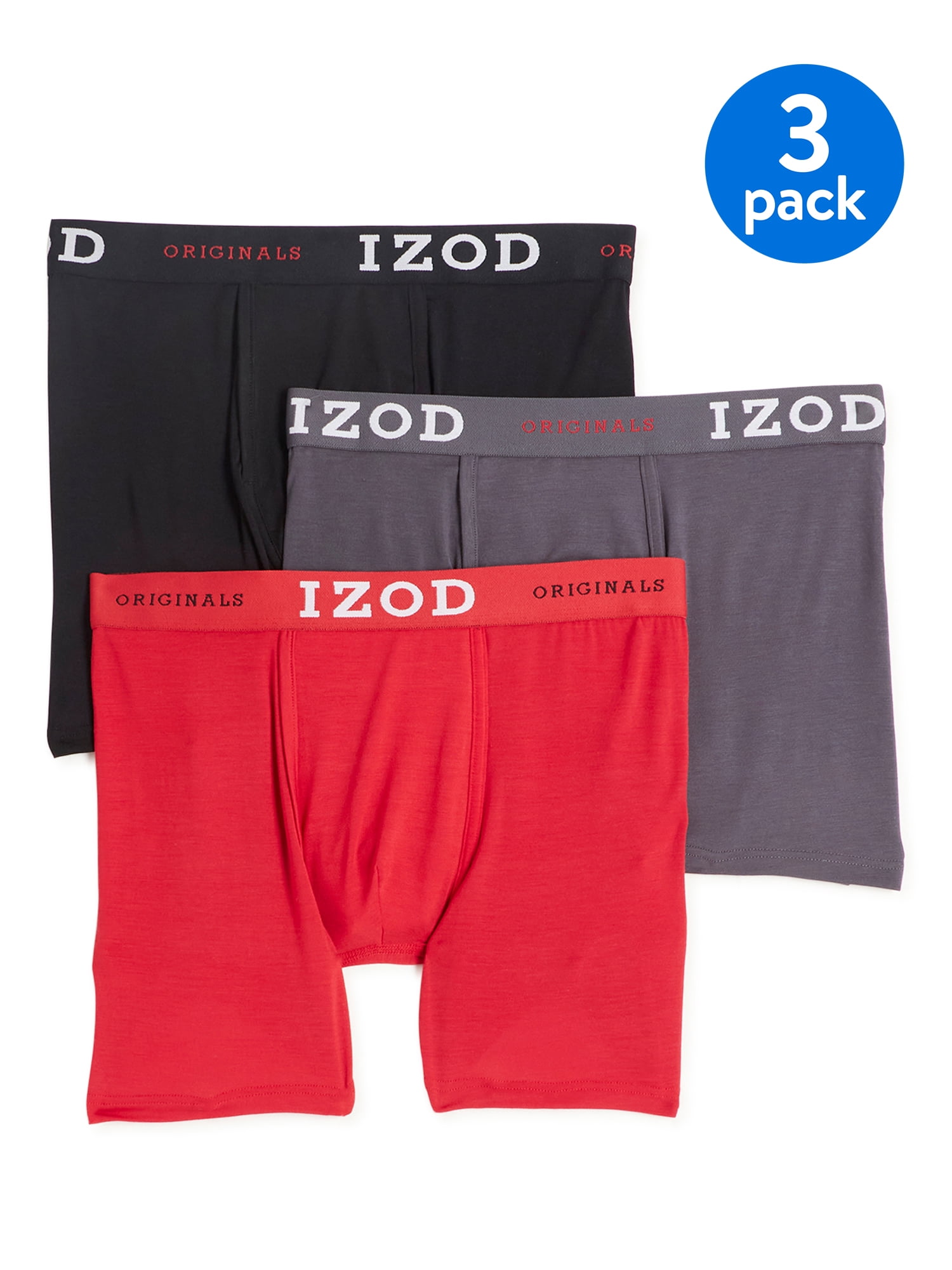IZOD 3-Pack Varsity Red Men's Woven Boxers Size Small MSRP $40 
