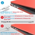 thumbnail image 4 of IBENZER Compatible with 2022 2021 2020 MacBook Air 13 inch Case M1 A2337 A2179 A1932, Hard Shell Case with Keyboard Cover & Type-C Adapter for Mac Air 13" (2018-2022), Coral Orange, W-AT13-LCOR+1TC, 4 of 11
