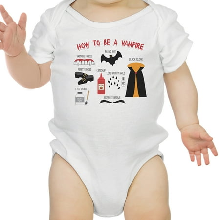 

Vampire Steps Halloween Baby Bodysuit White Cute Baby Boy Bodysuit