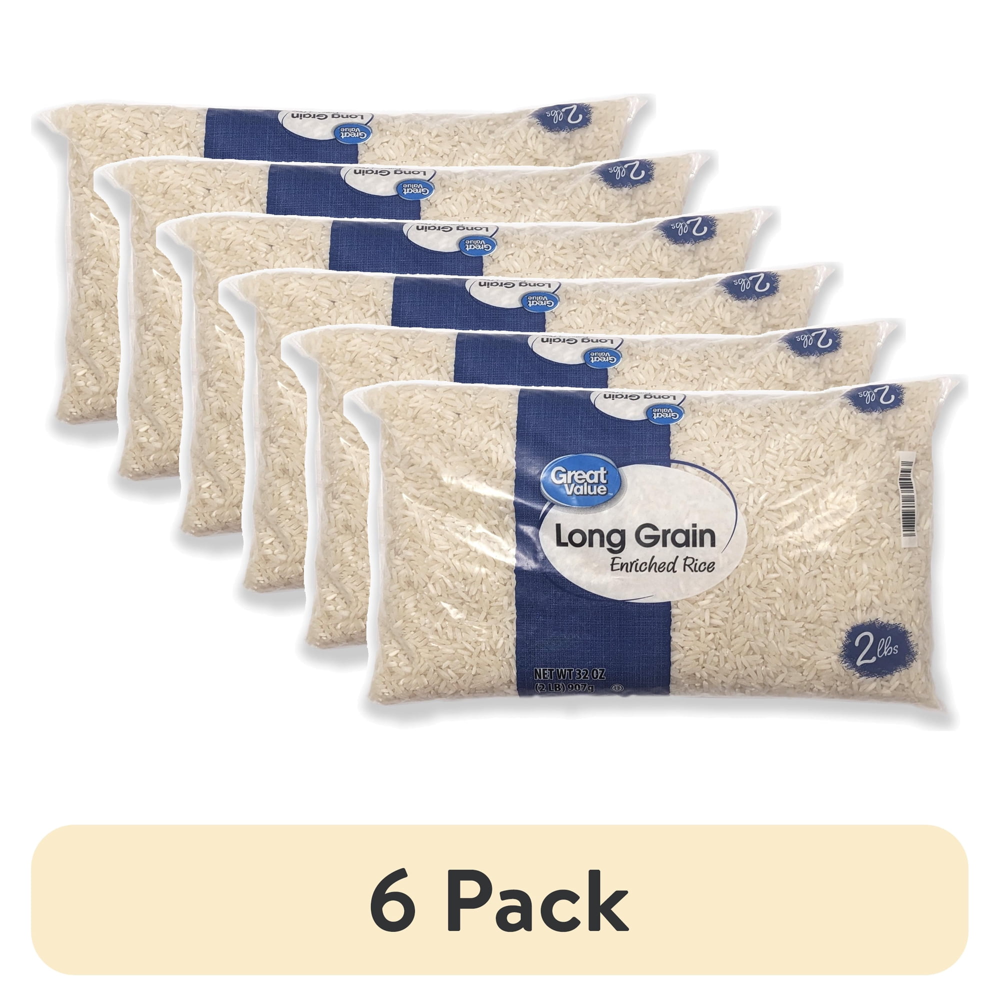 (6 pack) Great Value Long Grain Enriched Rice, 32 oz