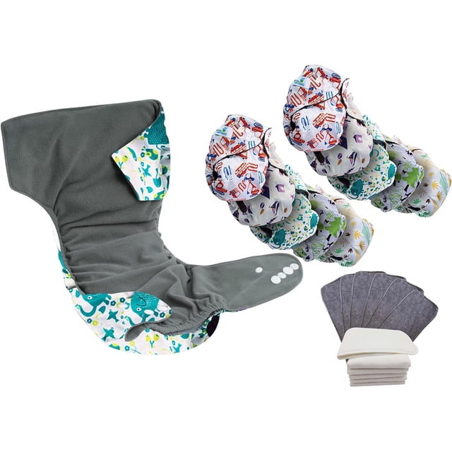 Pañales ecológicos BabyBamboo 10 Estampados para bebé 4-15 kg interior de BAMBÚ