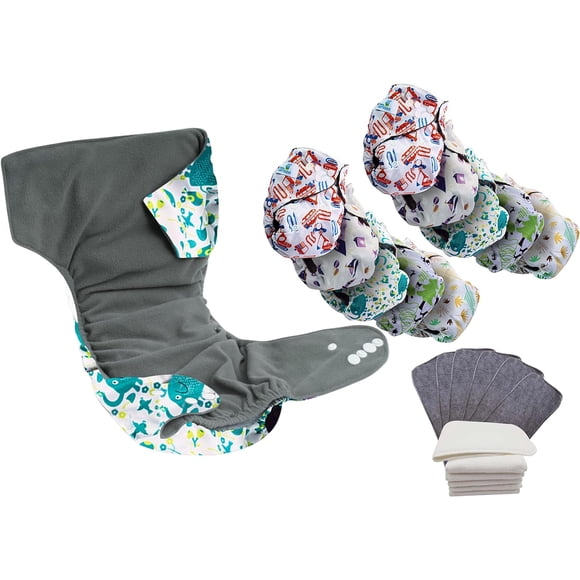 Pañales ecológicos BabyBamboo 10 Estampados para bebé 4-15 kg interior de BAMBÚ