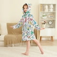 thumbnail image 4 of FORMRS Niños Bathrobe Unisex Hooded Robe Soft Plush Pajamas Sleepwear, Size 10-12T, Blue Triangles, 4 of 7