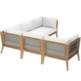 thumbnail image 3 of Modway Clearwater Outdoor Patio Teak Wood 5-Piece Sectional Sofa in Gray White, 3 of 5