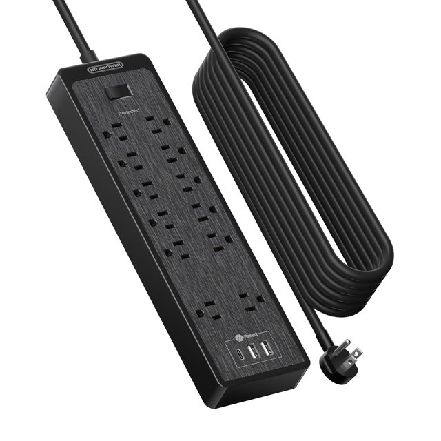 Gran ahorro en regleta protectora contra sobretensiones de 12 salidas NTONPOWER con 3 puertos USB