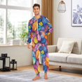 thumbnail image 6 of FORMRS Onesies Pajama for Adults Unisex Hoodie Winter Jumpsuit One Piece Sleepwear, Sizes S-2XL, Colorful Leaves, 6 of 7