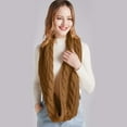 thumbnail image 7 of Women's Scarf Hat And Gloves Set Scarf Loop Padded Scarf Bib Woolen Winter Knit Warmth Circle Womens Scarf,Brown Women's Accessories Scarf ,Hat,& Gloves, 7 of 7