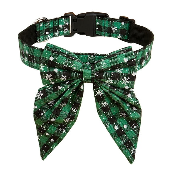 Adjustable Collar Christmas Theme Dog Bowtie Collar Festive Pet Breakaway Neck Collar Pet Bowtie Festival Supplies