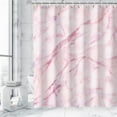thumbnail image 5 of Pink Shower Curtain, Marble Shower Curtain, Light Pink Shower Curtains for Bathroom, Pink Marble Shower Curtain Set with 12 Hooks, 72Wx84H, 5 of 6