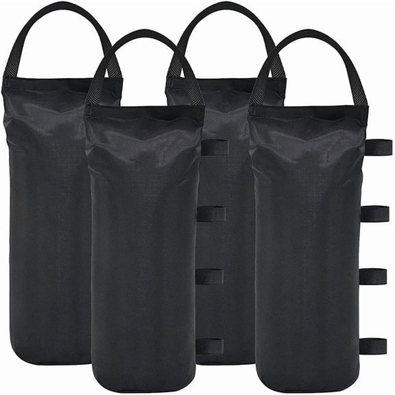 XIBUFE 125Lbs 4-Pack Universal Canopy Weights,Secure Wind Protection to Prevent Tipping,Easy Wrap-Around Installation Heavy Duty Sandbags (Without Sand),Fits All Shelter Legs,Black