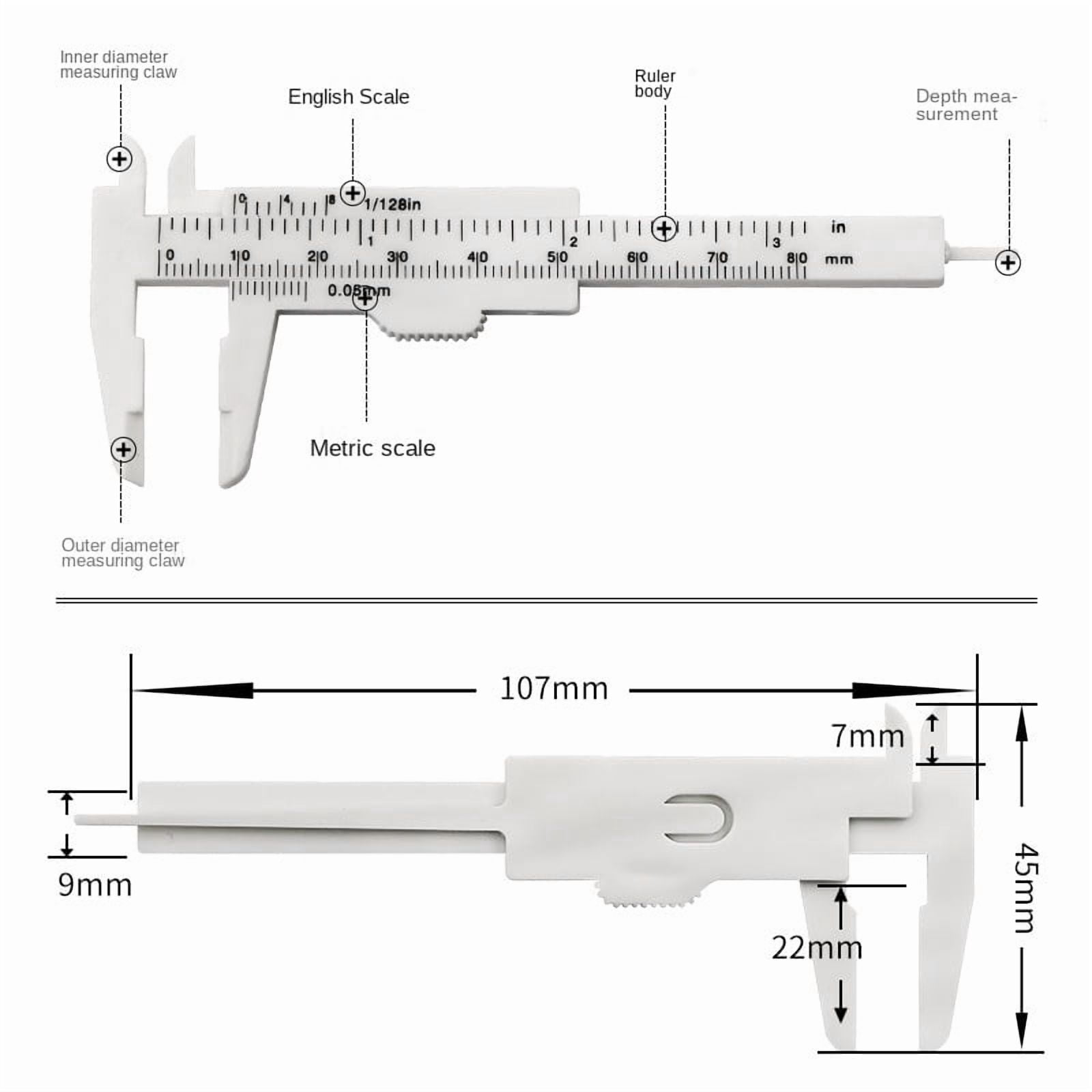 Portable Mini Plastic Sliding Vernier Caliper 0-80mm Double Scale Gauge Student Ruler Measure Tool Small Objects Creative Gifts