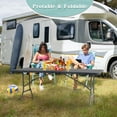thumbnail image 2 of CL.HPAHKL Rectangular Folding Table, Plastic Folding Tables 6 ft Long Fold-in-Half Party Tables with Carrying Handle Heavy Duty Folding Table for Picnic, Dining, Party, Office, Home, Black, 2 of 8
