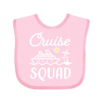 Inktastic Cruise Squad with Vector Cruise Ship and Palm Trees Boys or Girls Baby Bib